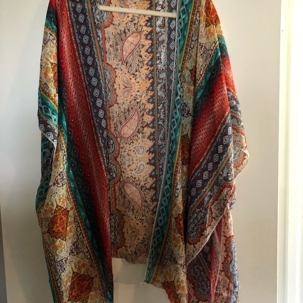 Kimono, multi color serape look, XL-2XL